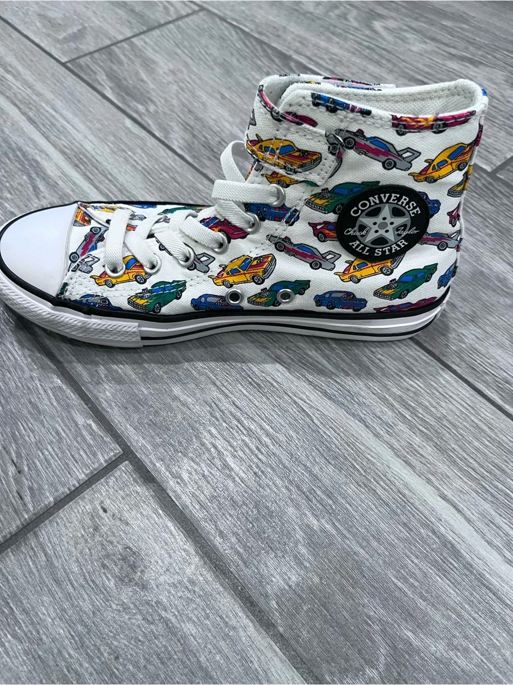 Converse Kids White/Yellow/Red Floral High Top Sneakers